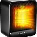 Lerat Electric Space Heater, Small Heater for Indoor Use, 500W PTC Fast Heating Portable Heaters, Overheating & TipOver Protection, Mini Personal Heater for Office Desk Camping, Black