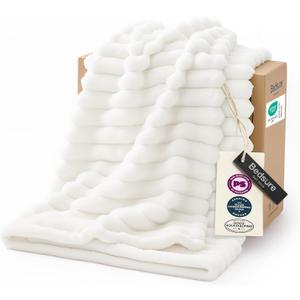 Bedsure GentleSoft White Throw Blanket for Couch - Mothers Gifts Day Birthday Gifts for Women Mom Her, Soft Cozy Fleece Throw Blanket for Girl, Room Home Bedroom Spring Decor, Off White, 50x60 Inches