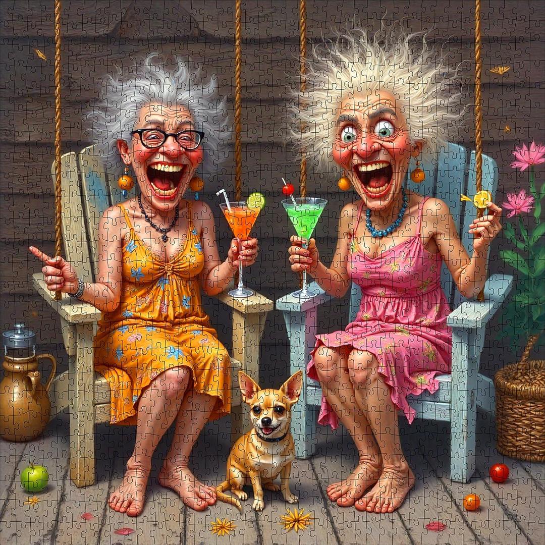 1000pcs Jigsaw Puzzle for Adults - Happy Grandma Puzzle, Paper Puzzle for Family Fun & Brain Challenge, for Holidays & Special (22.5in x 22.5in)