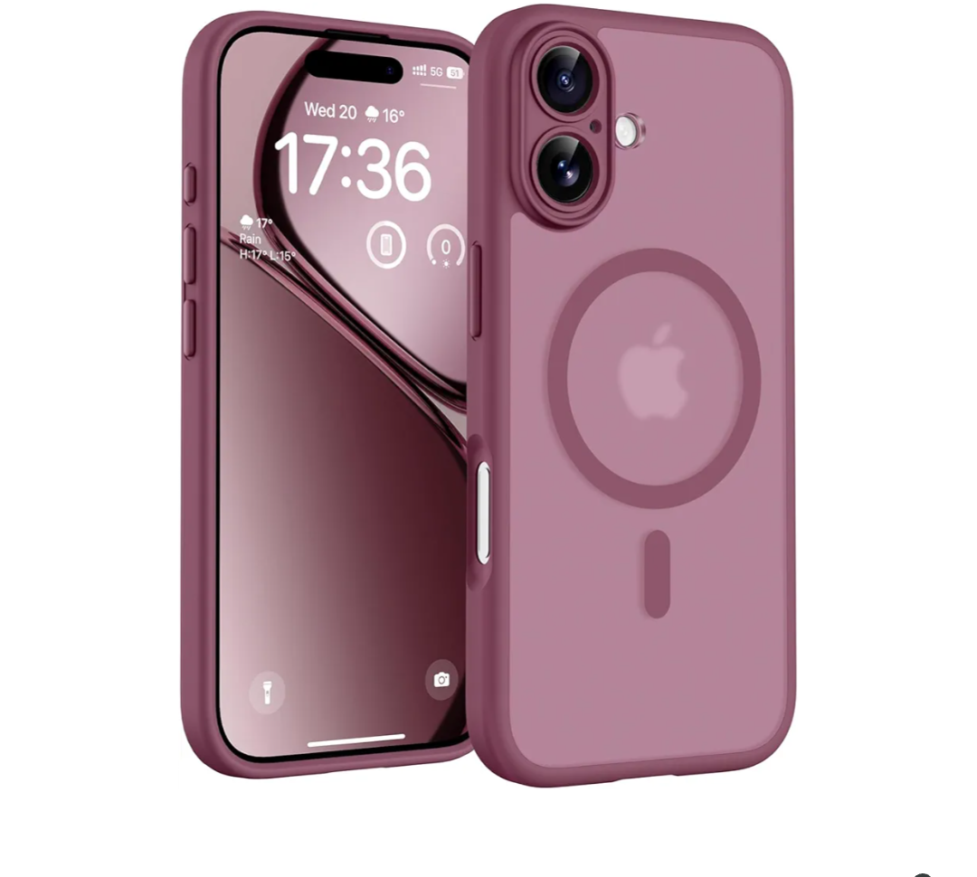 TOCOL for iPhone 17 Case, Full Camera Protection, Built-in Magnetic Ring, Compatible with Magsafe Charger, Drop Protection, Translucent Matte Phone Case for iPhone 17 6.3 inch (Plum)