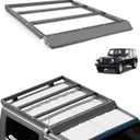 JROAD Wrangler JK Hard top Platform Roof Rack,Half Short Cargo Carrier Basket Cross Bars fit for 2007-2018 Jeep Wrangler JK 2/4 Doors Hardtop, Rooftop Storage Carrier Luggage Rack