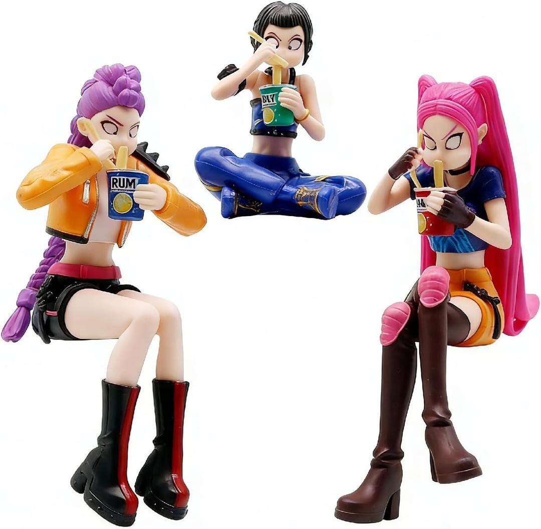 3Pcs Demon Movie Hunters Cartoon Figure,Cute Collectable Figure,Creative Gift for Fans