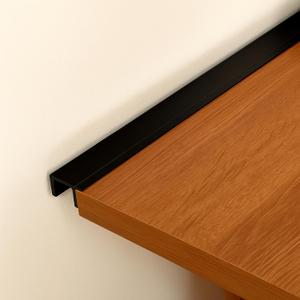 Fullhawl 1 Pcs Black Desk to Wall Gap Filler PVC Plastic Office Desk Attachment Long and Wide Gap Filler Eliminates Wall Gaps Easy Installation and Fits Most Desks, 48inches