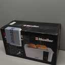 Mueller UltraToast Full Stainless Steel Toaster 4 Slice, Long Extra-Wide Slots for Bagels and Waffles, 6 Browning Levels, LED Display, Cancel/Defrost/Reheat Functions & Removable Tray, Kitchen Gadgets