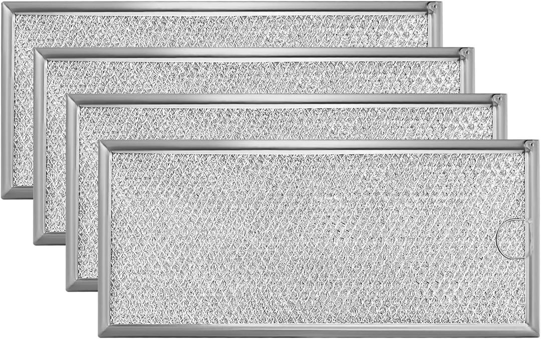 4 Pack Microwave Grease Filter Compatible with Whirlpool and GE Microwaves - WB06X10596 Microwave Oven Grease Filter Approx 13" x 6" by AMI PARTS