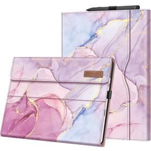 Fintie Case for 13 Inch Microsoft Surface Pro 11/10/9 - Multiple Angle Viewing Portfolio Business Cover with Pocket & Stylus Holder, Compatible with Type Cover Keyboard, Glitter Marble