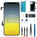 for iPhone 12/12 Pro Screen Replacement with Earpiece Speaker Flex Cable 3D Touch Digitizer LCD Screen Display Full Assembly Proximity Sensor and Repair Tool Kits A2172 A2402 A2403 A2404 6.1 Inch