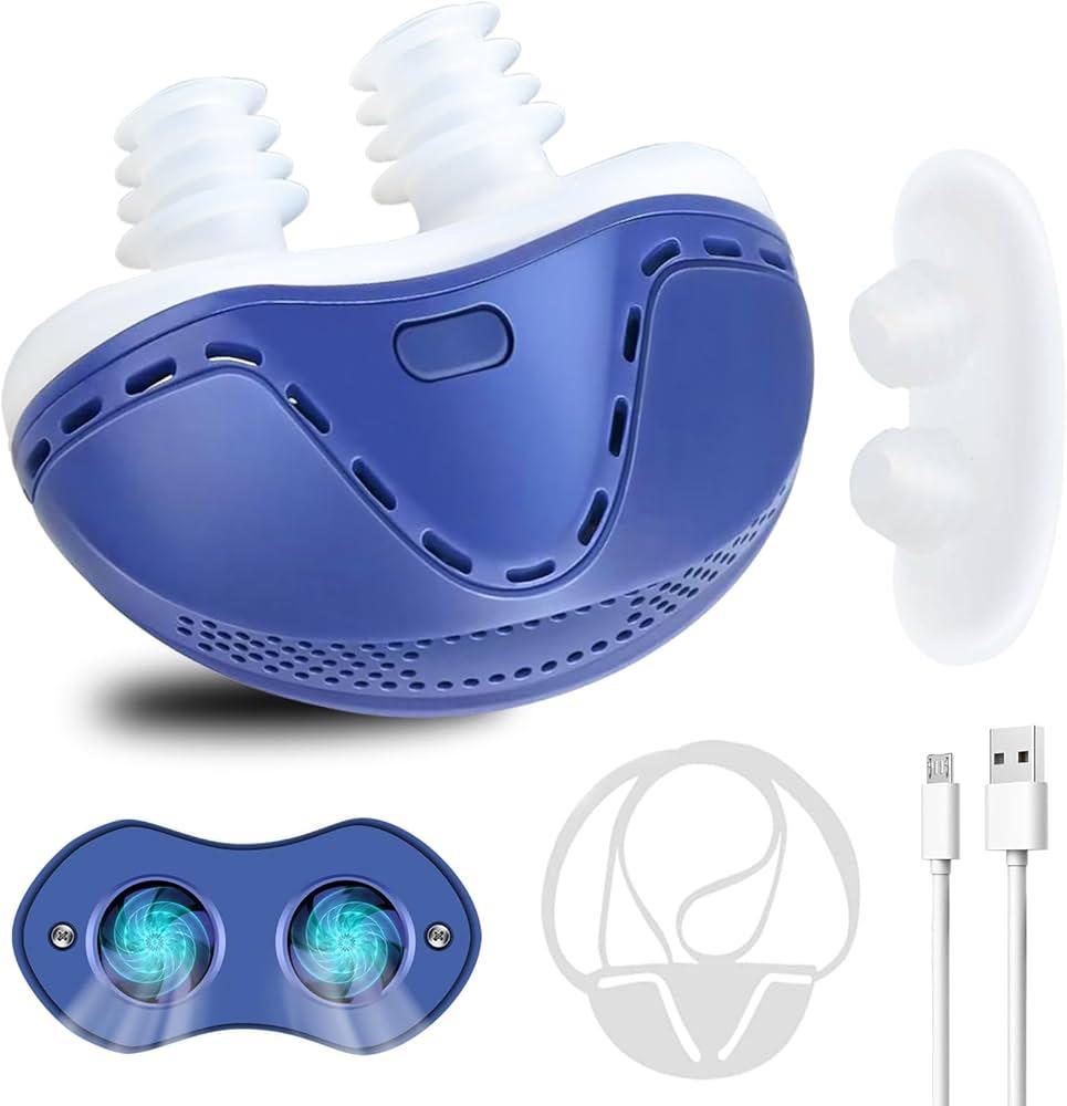 Anti Snoring Devices, Double Vortex Anti Snoring Device, Snoring Solution, Adjustable Wind Speed, Suitable for All Nose Shapes, Stop Snoring Suitable for Men and Women, BlueGHS SA7