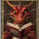 3 x Art Decoration I Read Books Tin Sign Dragon Book Vintage Art Wall Decor Sign for Man Cave Garage Home Wall Decoration 8.00x12.00"