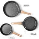 YIIFEEO Frying Pans Nonstick, Induction Frying Pan Set Granite Skillet Pans for Cooking Omelette Pan Cookware Set with Heat-Resistant Handle, Christmas Gift for Women (8" &9.5" &11"), 3 Pcs - 8inch&9.5inch&11inch