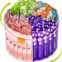 AIEVE Drink Packet Organizer, Lazy Susan 360 Turntable Organizer for Drink Mix Hydration Packets, Water Flavor Acrylic Container Tea Bag Holder for Kitchen Storage Organization (Round - 6 inch)