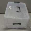 2 Layer Plastic Storage Containers with Lids, Multipurpose Clear Stack & Carry Box, Portable Craft Organizers and Storage Bin for Organizing Art & Craft, Sewing, Makeup, Nail Supplies (Black)