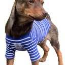 YQYS Pet T-Shirts Thick Striped Cotton Tee Shirt for Small Dogs and Cats Puppy Clothes Apparel Clothing for Teacup Chihuahua Yorkie Poodle Blue White Small