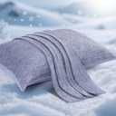 Elegear Cooling Pillow Cases for Hot Sleepers, Japanese Q-Max 0.5 Cooling Pillowcases, Both Sides(Cooling/Cotton), Breathable Soft Pillowcase for Hair and Skin, Set of 2-Blue (Queen (20'' x 30''))