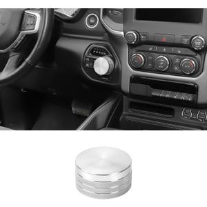 JWWY Gear Shift Shifter Switch Knob Transmission Gear Lever Gearstick Selector Knob Cover Trim for Dodge 2018-2025+ Dodge RAM 1500 Interior Accessories Special Editions Silver Aluminum Alloy US Flag