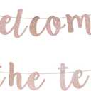 Welcome to The Team Banner Rose Gold Glittery New Employee Member Welcome Banner Decorations for Office Party
