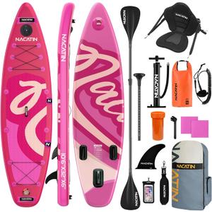 NACATIN Inflatable Stand Up Paddle Board,10'6"Upgrade Version Blow Up Paddle Boards for Adults with Premium SUP Accessories& Backpack,Adjustable Paddle,Camera Mount,Hand Pump, for Lake, River, Yoga