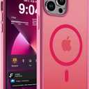 DEERLAMN Magnetic Matte Case for iPhone 14 Pro 6.1-Inch, [Compatible with MagSafe][Military Grade Drop Protection] Anti-Fingerprint Slim Translucent Shockproof Protective Phone Cover, Hot Pink