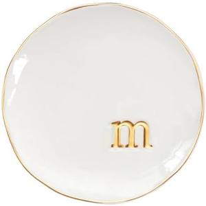 COLLECTIVE HOME - Ceramic Jewelry Tray, Decorative Trinket Dish for Rings Earrings Necklaces Bracelet Watch Keys, Birthday Mother's Day Christmas Gift for Women, 4.75", Glossy (m)