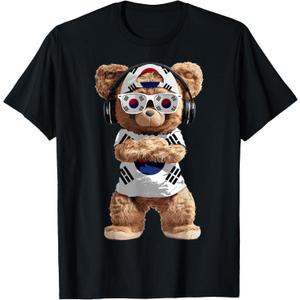 South Korea Flag Souvenirs Bear Outfit Products Korean T-Shirt S