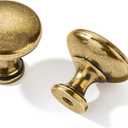 khtumeware 15 Pack Burnished Antique Brass Cabinet Knobs 1-1/4 inch (32 mm) Diameter Antique Bronze Drawer Knobs Vintage Cabinet Hardware