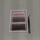 Wispy Lash Clusters Kit Cluster Eyelash Extensions Natural Lash Extension Kit C Curl Fluffy Individual Eyelashes with Bottom Lashes Clusters Waterproof Bond and Seal DIY at Home