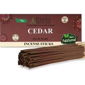 Bless-CEDAR-Incense-Sticks 100%-Natural-Handmade-Hand-Dipped-Incense-Sticks Organic-Chemicals-Free For-Purification-The-Best-Woods-Scent (500 Sticks(750GM))