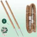 2Pack Bendable Moss Pole for Plants, 23.62Inch Coir Moss Sticks with Jute Rope, Plant Support Stakes for Indoor Potted Plants, Pothos, Philodendron, Stand & Trellis, Sticks Support