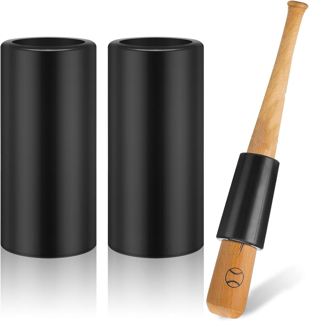 2 Pcs Baseball Bat Weight Sleeve 24 oz Black Baseball Batting Donut Training Aid, Adjustable Bat Weight for Youth Overload Swing Training
