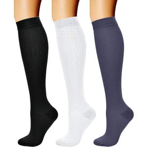 CHARMKING Compression Socks for Women & Men Circulation (3 Pairs) 15-20 mmHg is Best Support for Athletic Running Cycling (S-M)