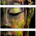 KREATIVE ARTS - Modern Buddha Head Portrait Painting Printed On Canvas Religion Wall Art Triptych Canvas Painting Home Decoration Wall Murals Ready to Hang