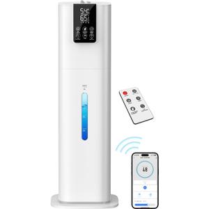Smart Humidifiers Large Room Bedroom Home,2.11Gal(8L) Quiet Top Fill Cool Mist Humidifier,Smart App & Remote Control, 3 Speed Humidifier with 360°Nozzle,Humidity Setting for Baby Office Plant(White)