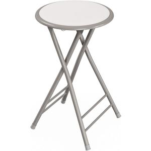 Lavish Home Folding Stool - Backless 24-Inch Stool with 225lb Capacity for Kitchen or Rec Room - Portable Indoor Counter Bar Stools (White)