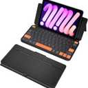 Universal Travel Keyboard Plus, New Dual Bluetooth Portable Keypad with 7-Color Backlit & Any-Angle Stand, Wireless Tablet Keyboard for iPad/Z Fold/Galaxy Tabs/Phones, Keypad for iOS/Android/Windows (Black)