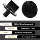 74002419 Thermostat Stove Knob Dial Black WP74002419 Replacement Part Control Compatible with Whirlpool Range Oven Kitchen Burner Accessories