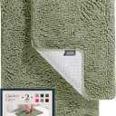 BELADOR Bathroom Rugs Sets 2 Piece- Plush Bath Mat Set Quick-Dry Soft Chenille Bathroom Mat with Rubber Backing, Absorbent Bathroom Rug Set, Washable Bath Rugs for - Bath Mats 24x17 + 30x20 (2 Piece Set | 24x17 + 30x20, 02 Tea Green)