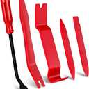 Wuiil 5 PCS Nylon Auto Trim Removal Tool Kit, No-Scratch Pry Tools Set for Car Door Panel, Dashboard, Molding, Fastener & Clip Removal, Interior Trim Installer/Remover Kit - Red