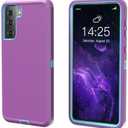 for Galaxy S21 5G case,Samsung S21 Heavy Duty case,[Without Belt Clip][Military Grade Protective ],[Shockproof] [Dropproof] [Dust-Proof], Compatible with Samsung Galaxy S21 5G (PurpleSky Blue
