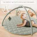 Beautiful Baby Play Gym and Tummy Time Mat - Soft Cotton Mat with 6 Cute Toys Creates The Perfect Activity Area for Your Girl/Boy - Stylish Infant Floor Playmat Fits Nicely with Any Playroom Decor (Sage Green)