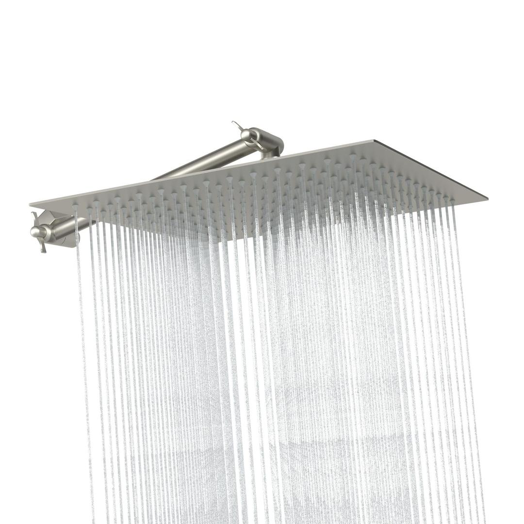 Sarlai 16" Rainfall Shower Head - 16 Inch Shower Head Large Rain Solid Square Ultra Thin 304 Stainless Steel Chrome Finish Rainfall Shower Head