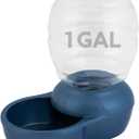 Petmate Replendish Gravity Waterer with Microban for Cats and Dogs, 1 Gallon,Blue, Made in USA