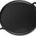 Home-Complete Cast Iron Pizza Pan - 14-Inch Baking Pan for Oven, Stovetop, Grill, or Campfires - Durable, Even-Heating, Versatile Cast Iron Griddle