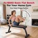 FLYBIRD Foldable Flat Weight Bench For Home Gym, Sturdy Strength Training Workout Bench, Space-saving Bench Press Flat Exercise Bench, Easy to Assemble