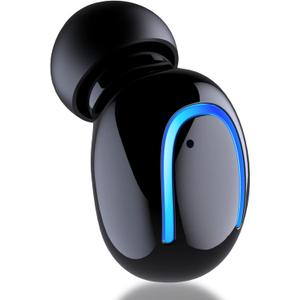 Mini Bluetooth Single Earbud Small Wireless Invisible HeadphonesSingle Earphone with 6 Hour Playtime for iPhone and Android Smart Phones PC TV Audiobook (Black)