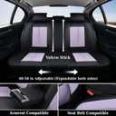 Coverado Universal Seat Covers Full Set, 5 Seats Universal Seat Covers for Cars, Waterproof Nappa Leather Car Seat Covers with Head Pillow, Auto Protectors Fit for Most SUV Pick-up Truck-Black&Purple