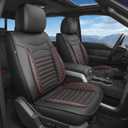 AOMSAZTO for Ford F150 Seat Covers 2009-2025 2026& F250 F350 F450 2017-2026 Super Crew,Lighting,SuperDuty Crew (XL STX XLT) Waterproof Full Coverage Seat Covers(5 Seats,Black&Redline)