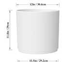 WSMKSZ 12 Inch Large Deep Flower Pots for Outdoor Indoor Plants, Cylinder Tall Plant Pots with Drainage Holes and Saucer, Big Decorative Plastic Planter Pots for Garden House Plants, White