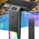 Solar Pool Lights for Inground & Above Ground Pools, Color Changing LED Underwater Pool Lights with Remote, Real-Time Temperature Display, Dimmable IP68 Waterproof Swimming Pool Lights with Timer