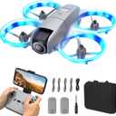 Drone with Camera & Propeller Full Protect Remote Control Quadcopter for Adults Beginners, One Key Takeoff/Landing, Altitude Hold Headless Mode 3D Flip Trajectory Flight, 2 Batteries & Carrying Case