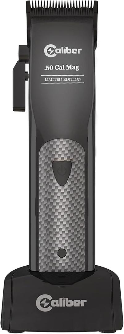 .50 Cal Limited Edition Clipper - Long Lasting 8+ Hours of Power - Ultra Low Noise Technology - Rechargeable Powerful Battery - Easy Zero Gap Cut - Hair Grooming Tool for Men (Black)